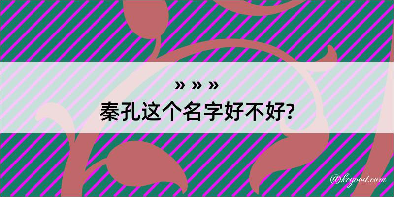 秦孔这个名字好不好?