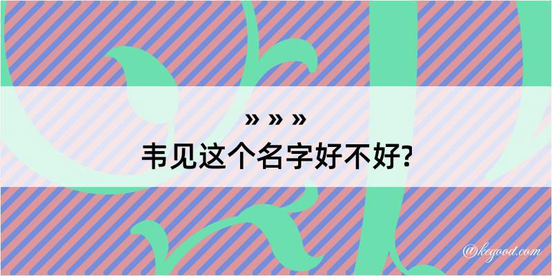 韦见这个名字好不好?