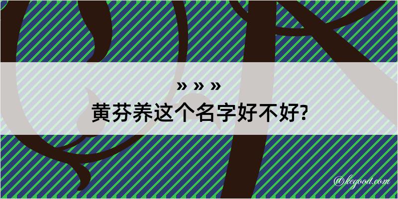 黄芬养这个名字好不好?