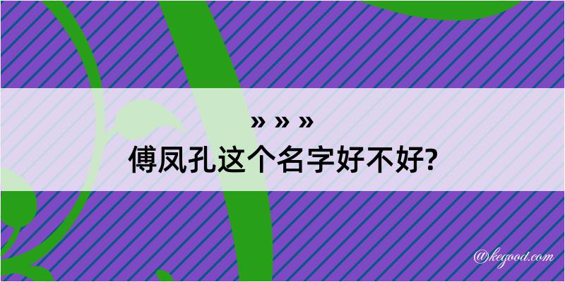 傅凤孔这个名字好不好?