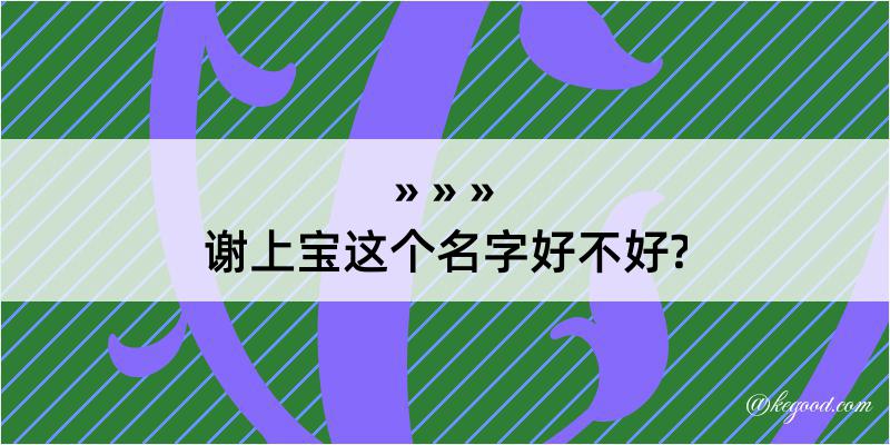 谢上宝这个名字好不好?