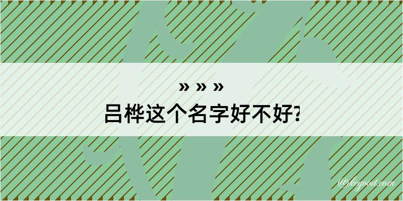 吕桦这个名字好不好?