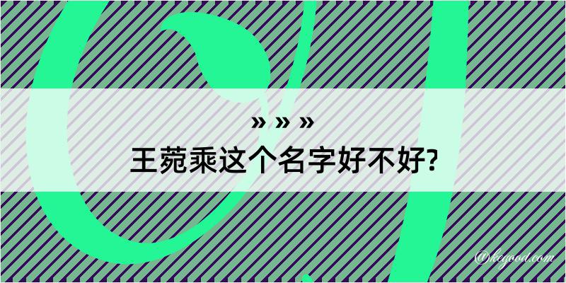 王菀乘这个名字好不好?