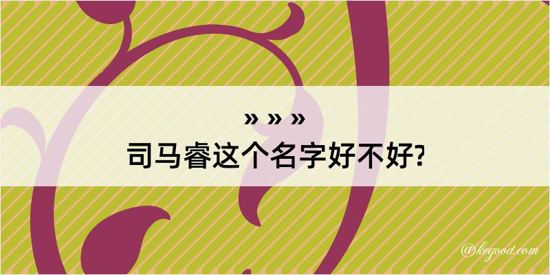 司马睿这个名字好不好?