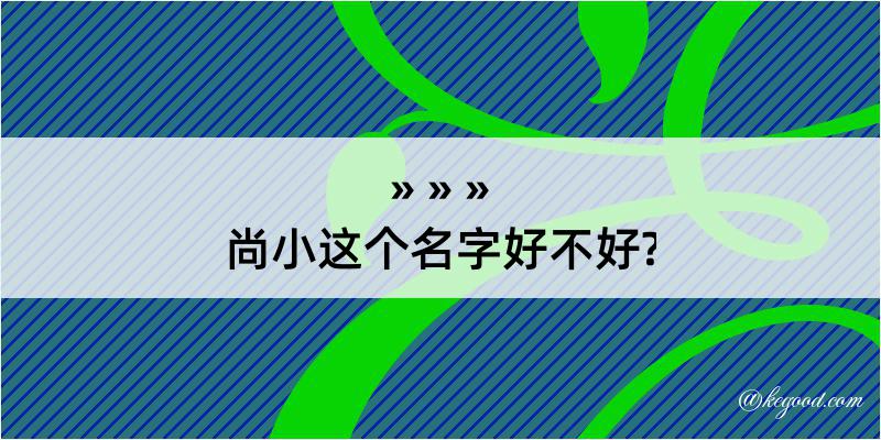 尚小这个名字好不好?