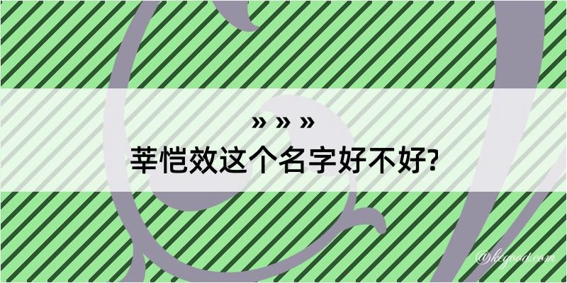 莘恺效这个名字好不好?