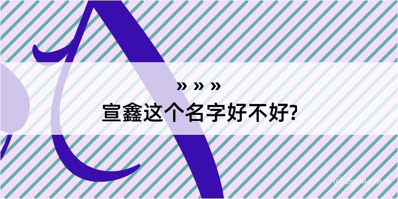 宣鑫这个名字好不好?