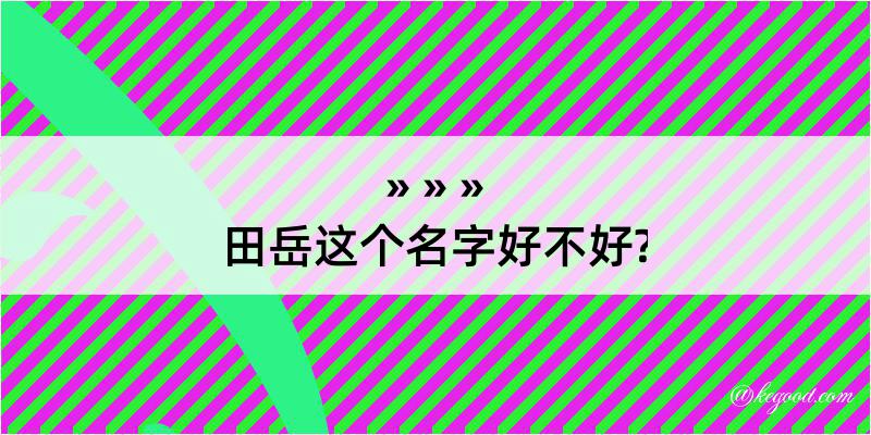 田岳这个名字好不好?