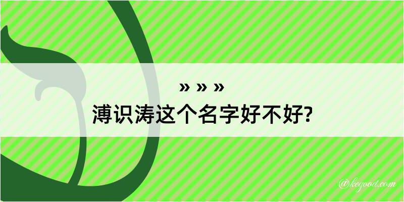 溥识涛这个名字好不好?