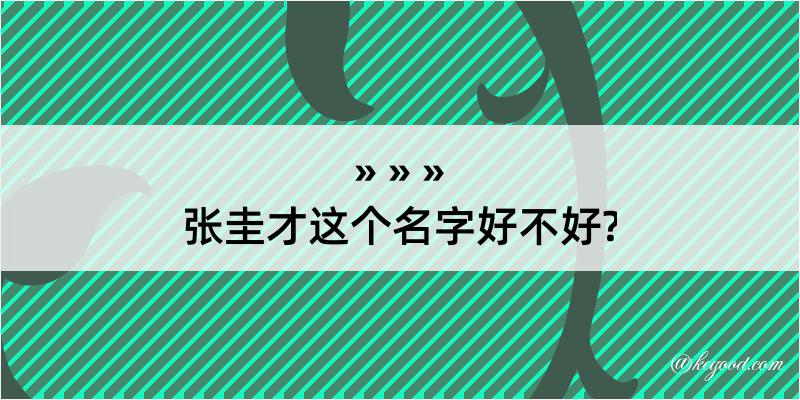 张圭才这个名字好不好?