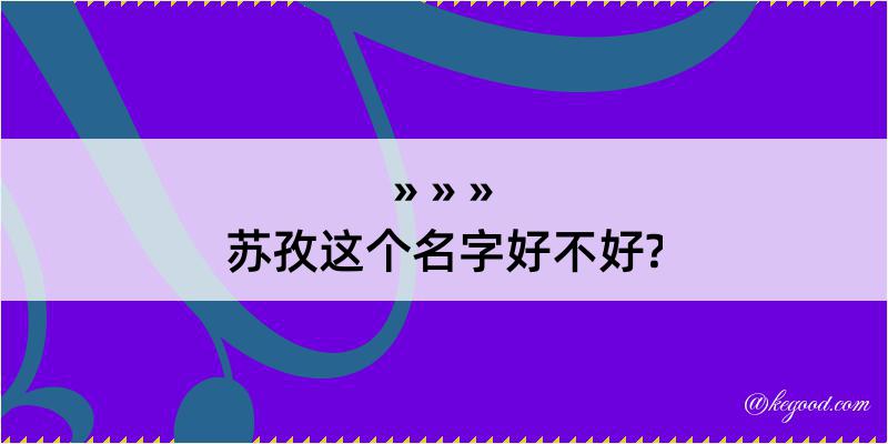 苏孜这个名字好不好?