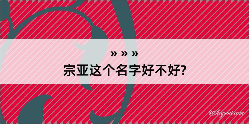 宗亚这个名字好不好?