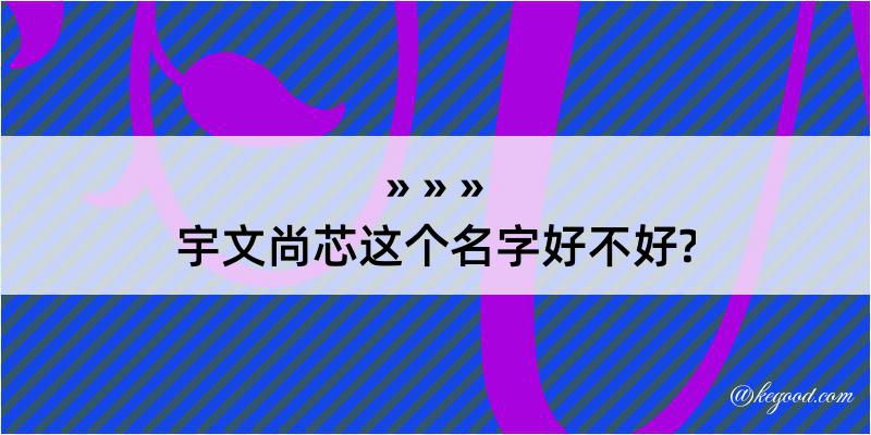 宇文尚芯这个名字好不好?