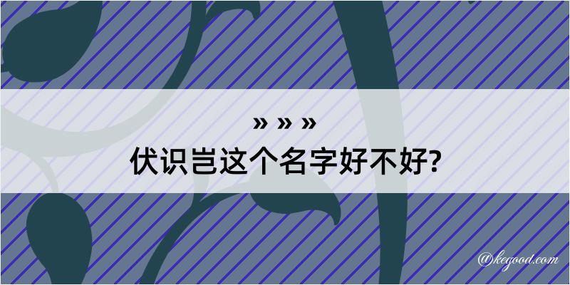 伏识岂这个名字好不好?