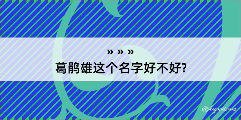 葛鹃雄这个名字好不好?