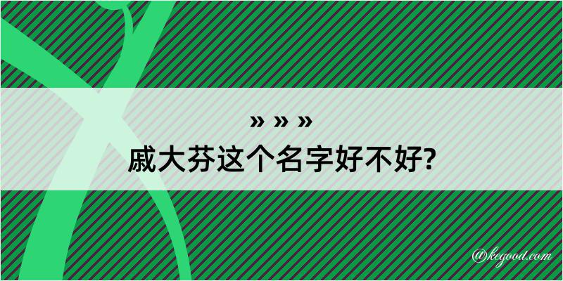 戚大芬这个名字好不好?