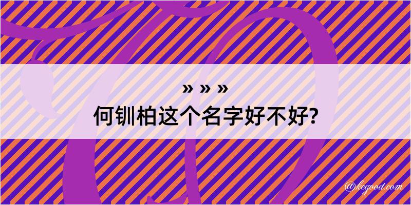 何钏柏这个名字好不好?