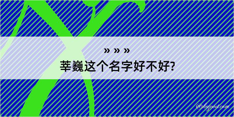 莘巍这个名字好不好?