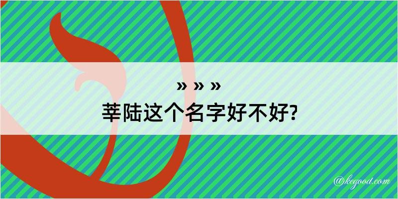 莘陆这个名字好不好?