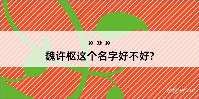 魏许枢这个名字好不好?