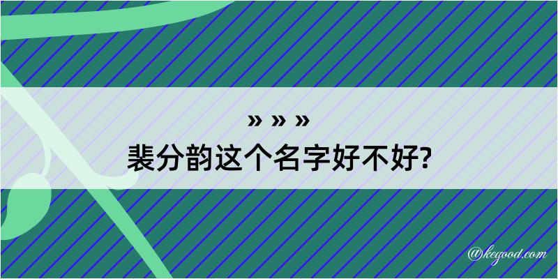 裴分韵这个名字好不好?