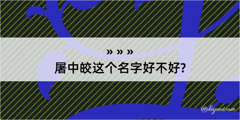 屠中皎这个名字好不好?