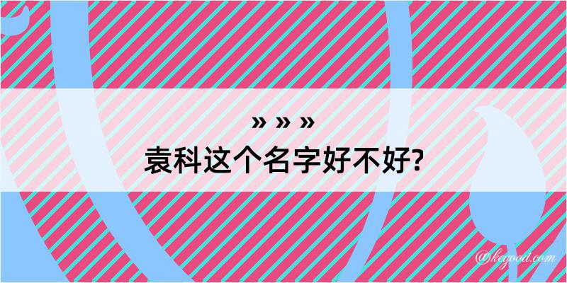 袁科这个名字好不好?