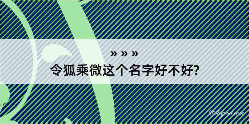 令狐乘微这个名字好不好?