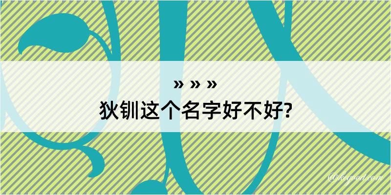 狄钏这个名字好不好?