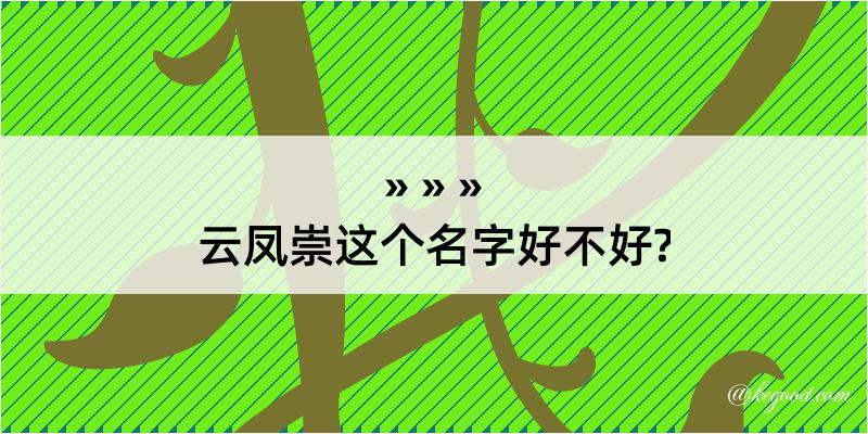 云凤崇这个名字好不好?