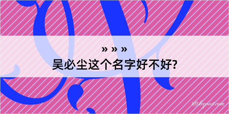 吴必尘这个名字好不好?