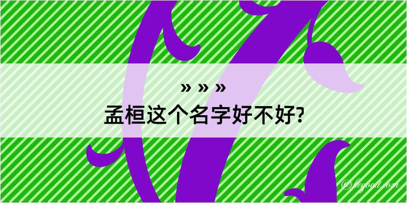 孟桓这个名字好不好?