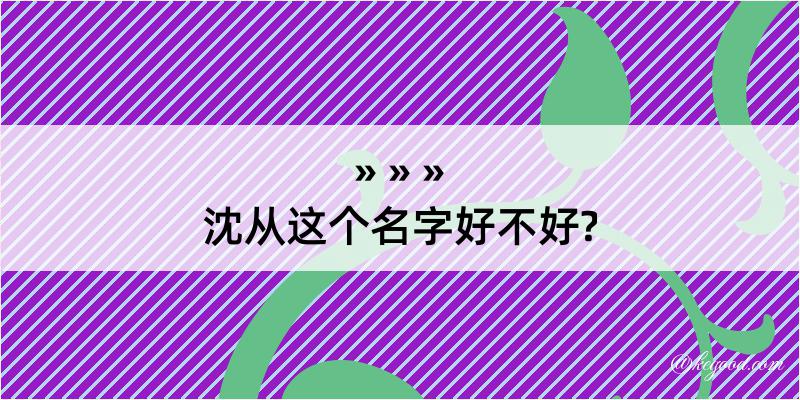 沈从这个名字好不好?