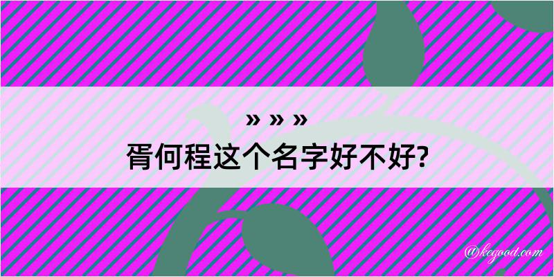 胥何程这个名字好不好?