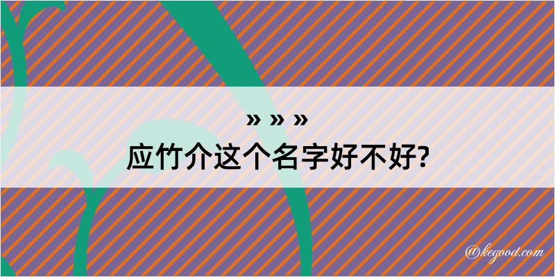 应竹介这个名字好不好?