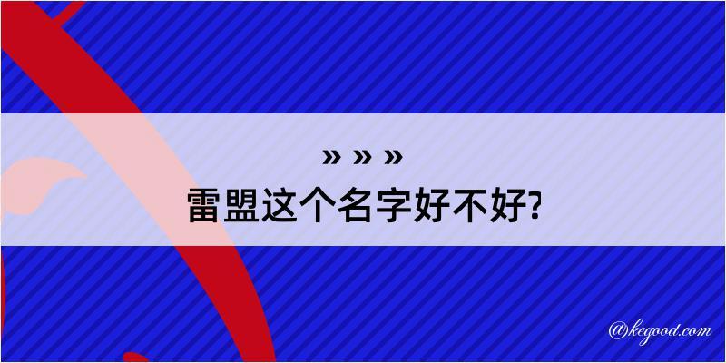 雷盟这个名字好不好?