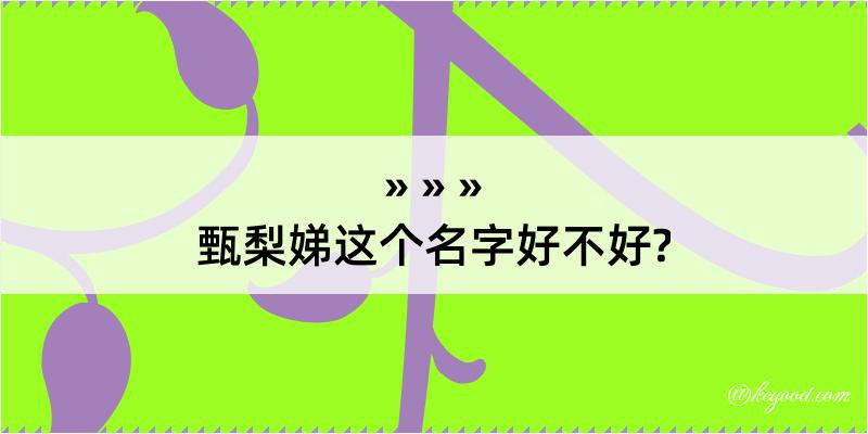 甄梨娣这个名字好不好?