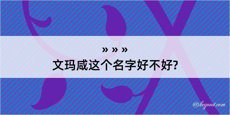 文玛咸这个名字好不好?