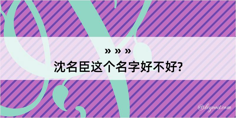 沈名臣这个名字好不好?