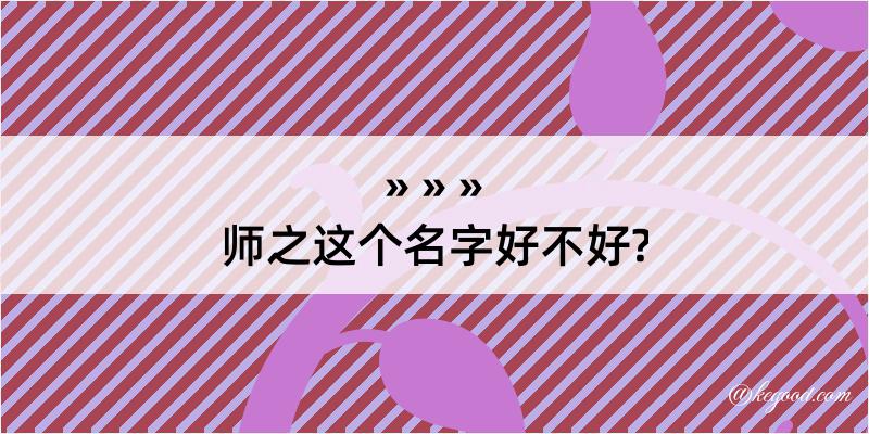 师之这个名字好不好?