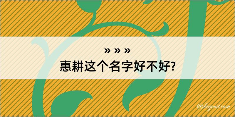 惠耕这个名字好不好?