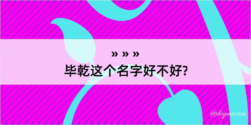 毕乾这个名字好不好?