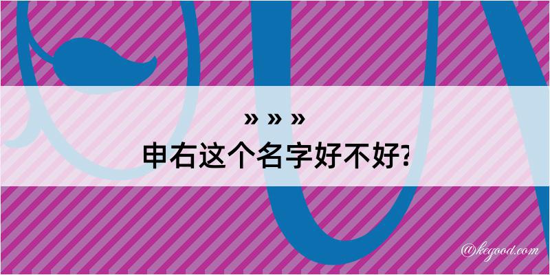 申右这个名字好不好?