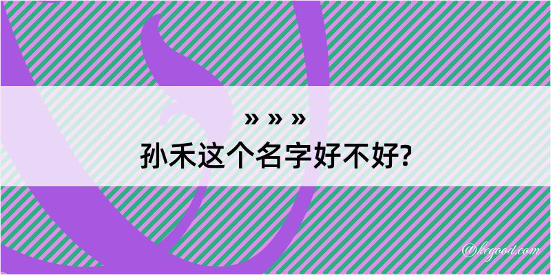 孙禾这个名字好不好?