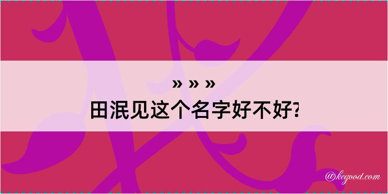 田泯见这个名字好不好?