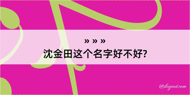 沈金田这个名字好不好?