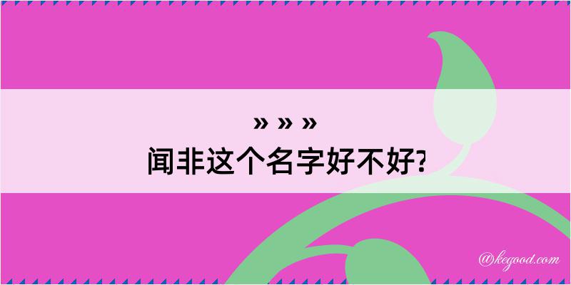 闻非这个名字好不好?