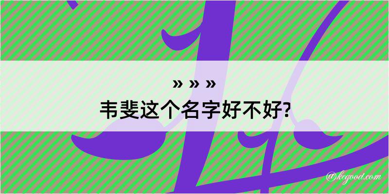 韦斐这个名字好不好?