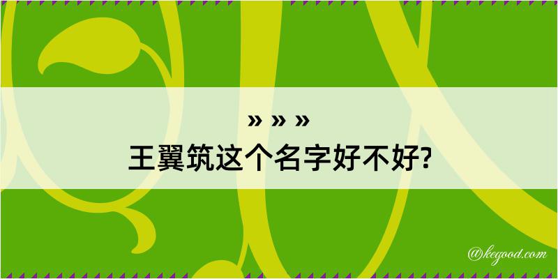 王翼筑这个名字好不好?