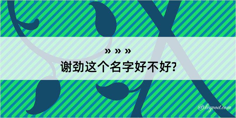 谢劲这个名字好不好?